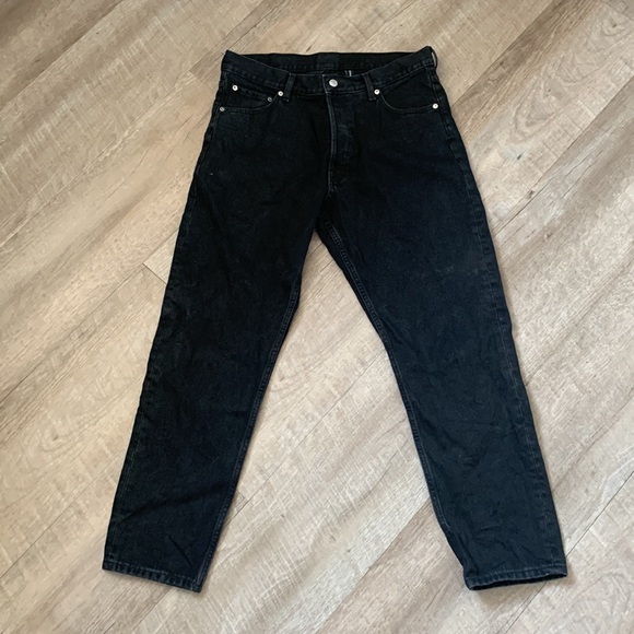 Black Barrel Jeans Weekday Size 33 x 32 - Picture 3 of 10